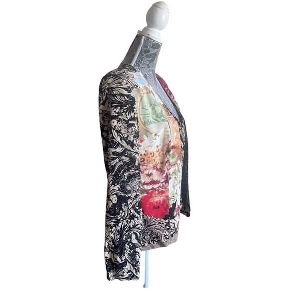 Nwt Deadstock Vintage Carole Little Mixed Media Print Blazer With Attached Vest - Picture 2 of 7
